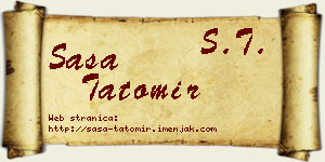 Saša Tatomir vizit kartica
